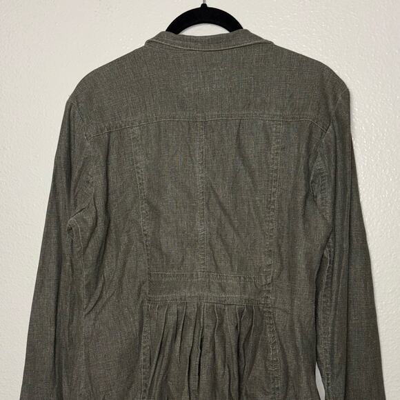 Maestro Green Linen Cotton Jacket Women's Size Medium Ruffled Y2K Boho - Picture 8 of 16